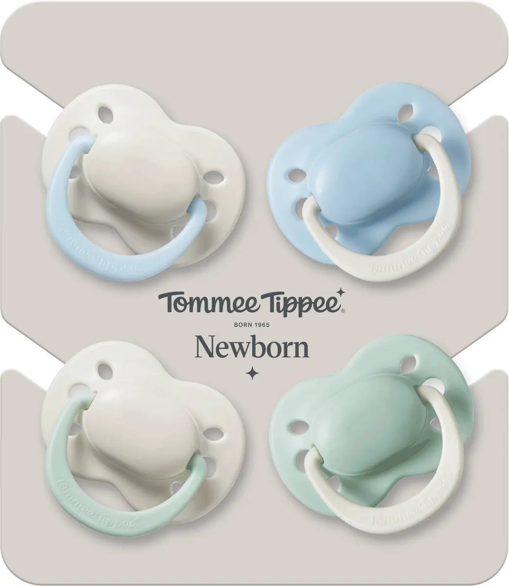 Tommee Tippee Orthodontische Fopspeen 0-2M - 4 Stuks - Lichtblauw/Turkoois/Gebroken wit - afbeelding 6 van 6