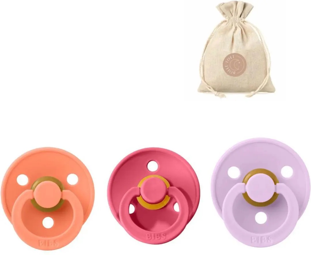 BIBS T2 Spenen 3-delig - 6-18 maanden - Bubblegum/Peri/Sunkissed