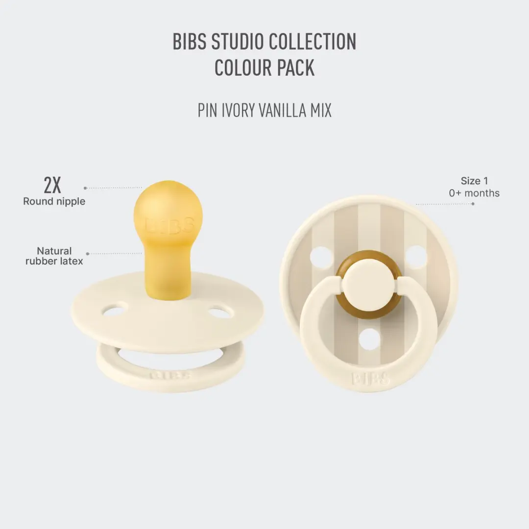 BIBS Colour Studio Speen - Natuurlijk Rubberlatex - Maat 1 - 2 Stuks