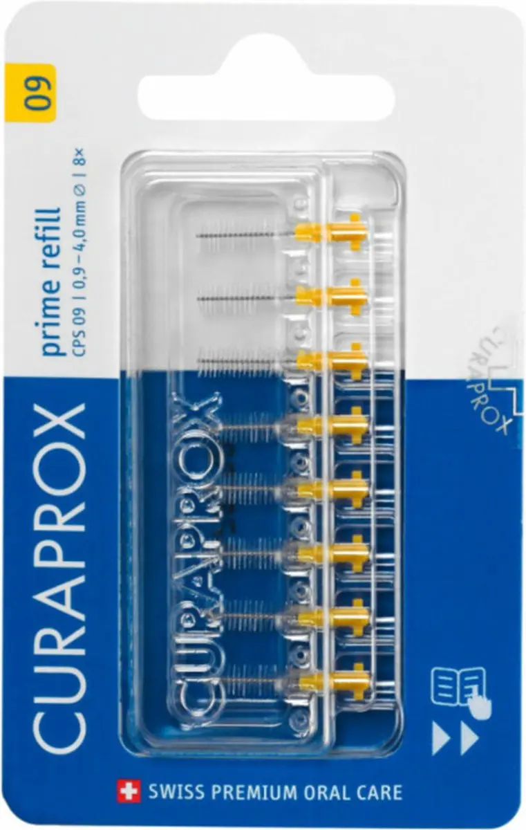 Curaprox Interdentale Rager Prime Navulling CPS 09 Geel 4,0mm - 8 Stuks