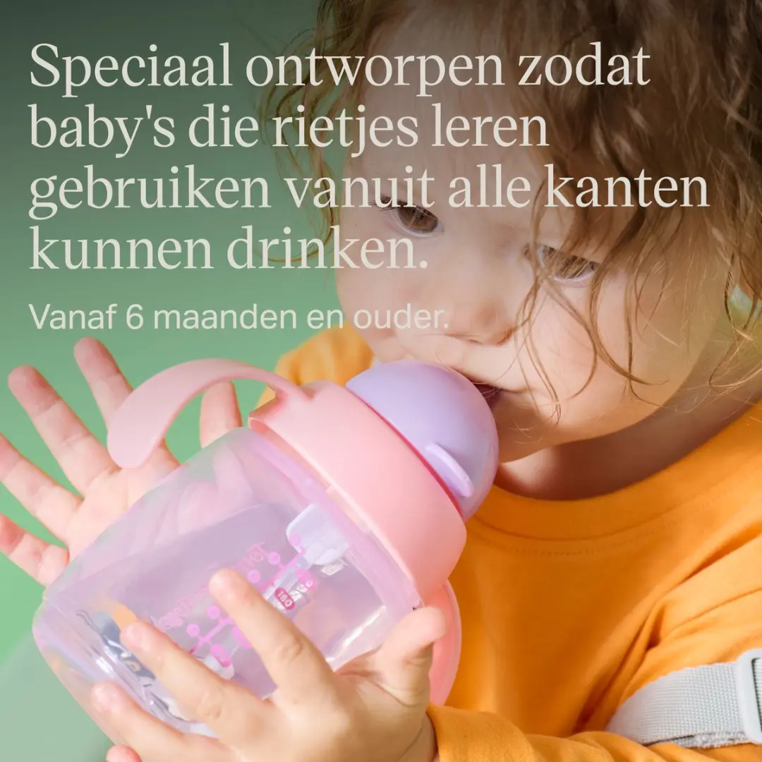 Tommee Tippee Rietjesbeker 240ml - 2 Stuks - Blauw/Oranje