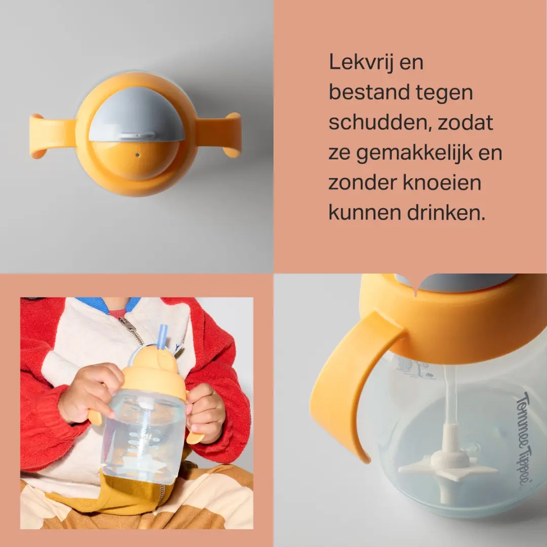 Tommee Tippee Rietjesbeker 240ml - 2 Stuks - Blauw/Oranje