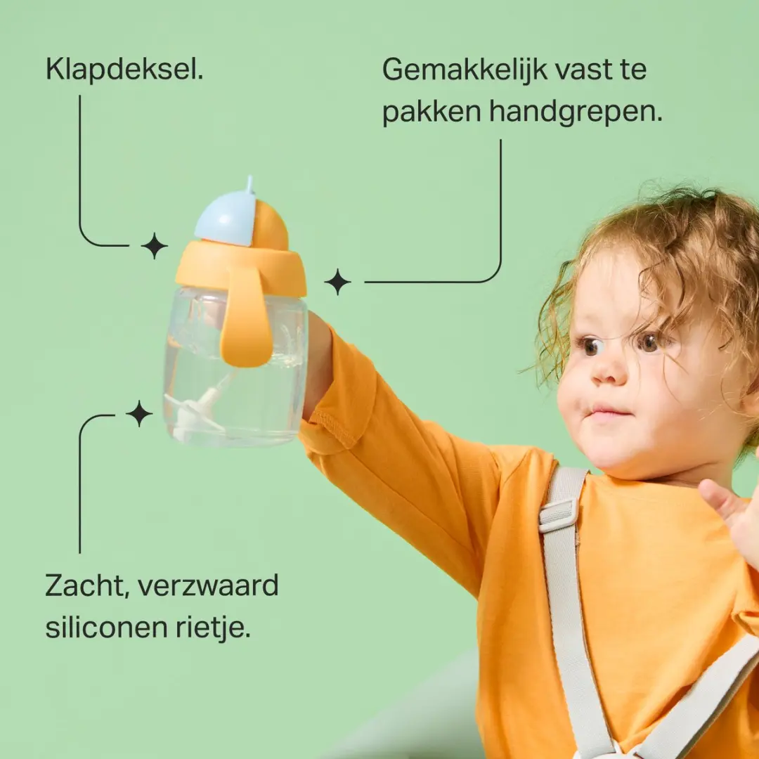 Tommee Tippee Rietjesbeker 240ml - 2 Stuks - Blauw/Oranje