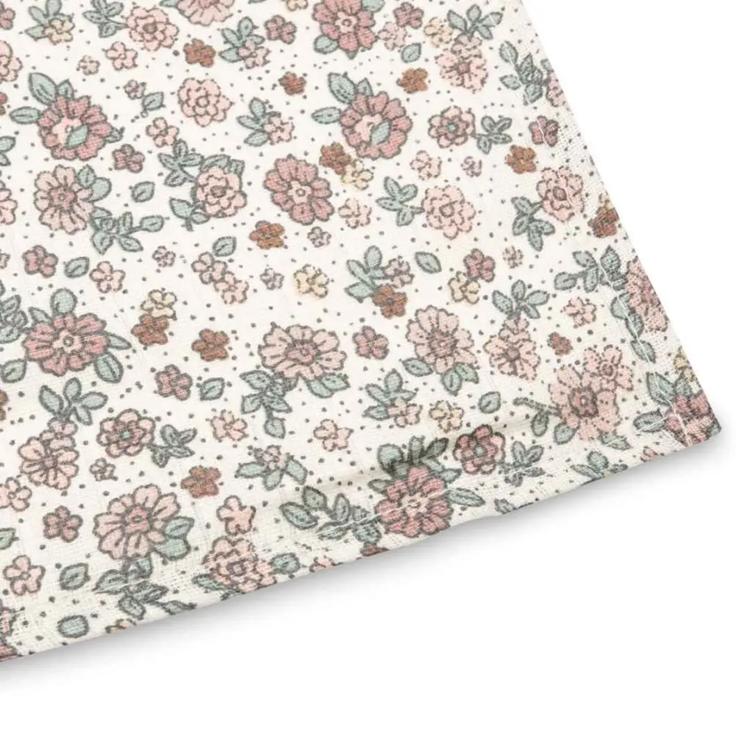 Jollein Hydrofiel Monddoekje 31x31cm Retro Flowers - 3 Stuks - afbeelding 6 van 6