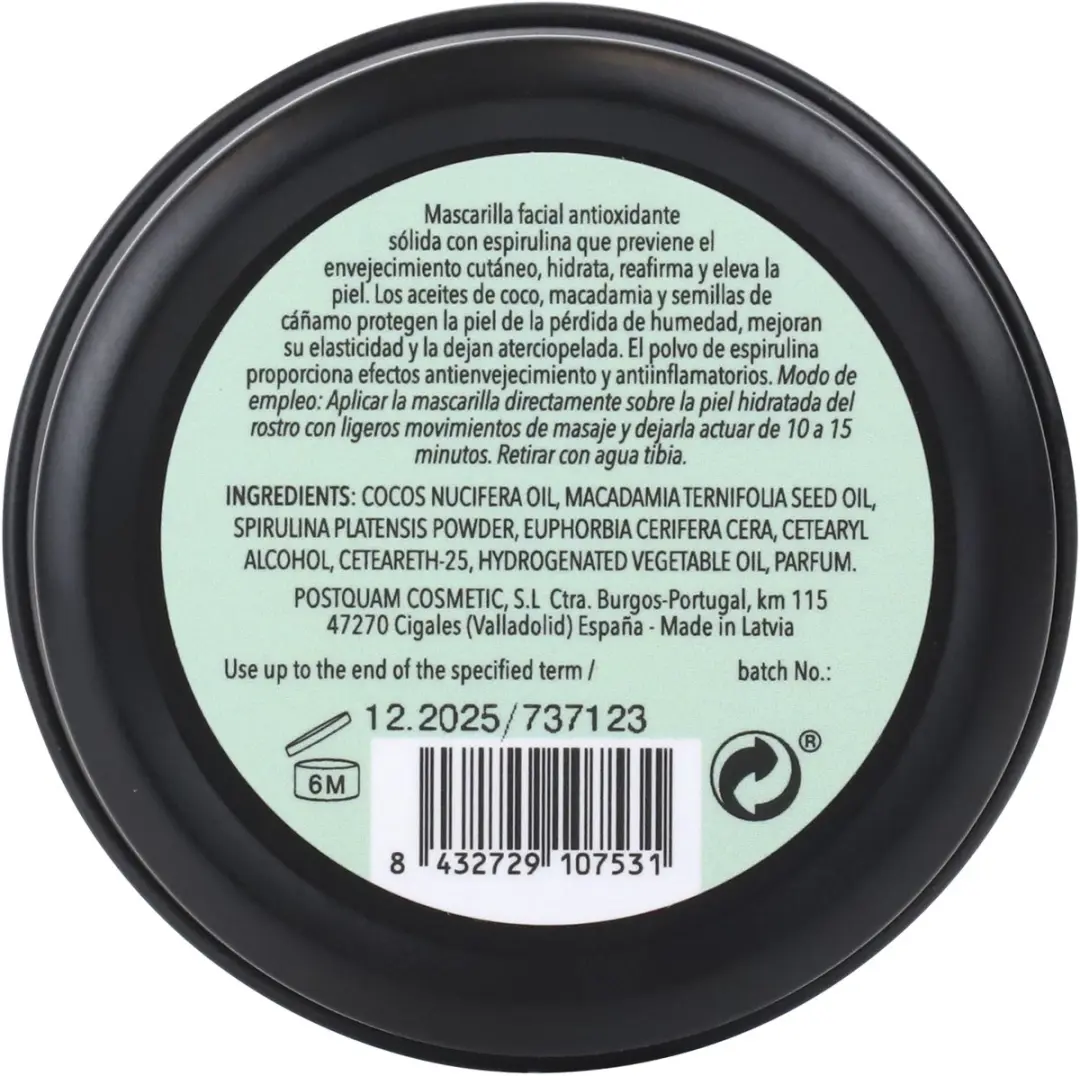 Postquam Skin Care Spirulina Gezichtsmasker 60g