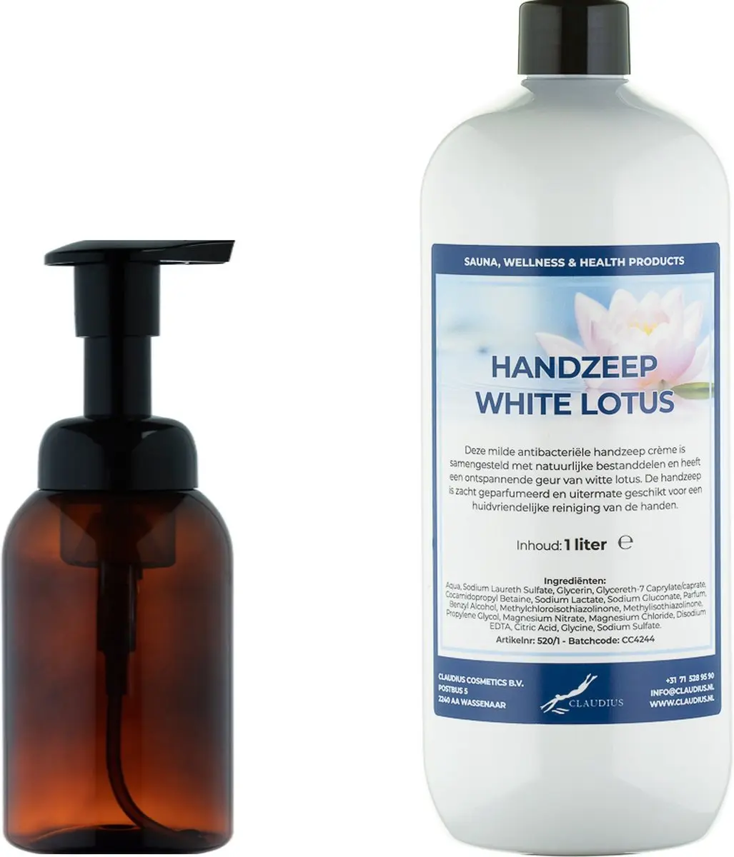 Splashbox Cosmetics Zeepdispenser 300ml + 1L Handzeep White Lotus Navulling