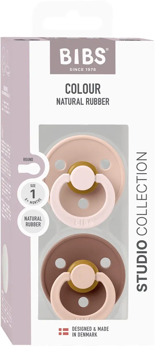BIBS Studio Fusion Fopspeen - 2 Stuks - 0-6 Mnd - Roze