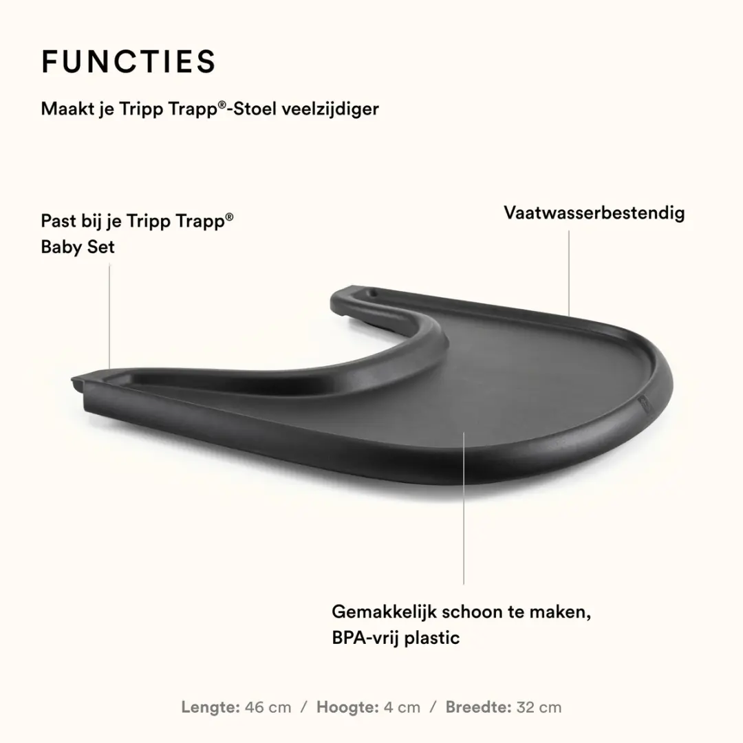 Stokke Tripp Trapp Dienblad - Zwart - BPA-vrij