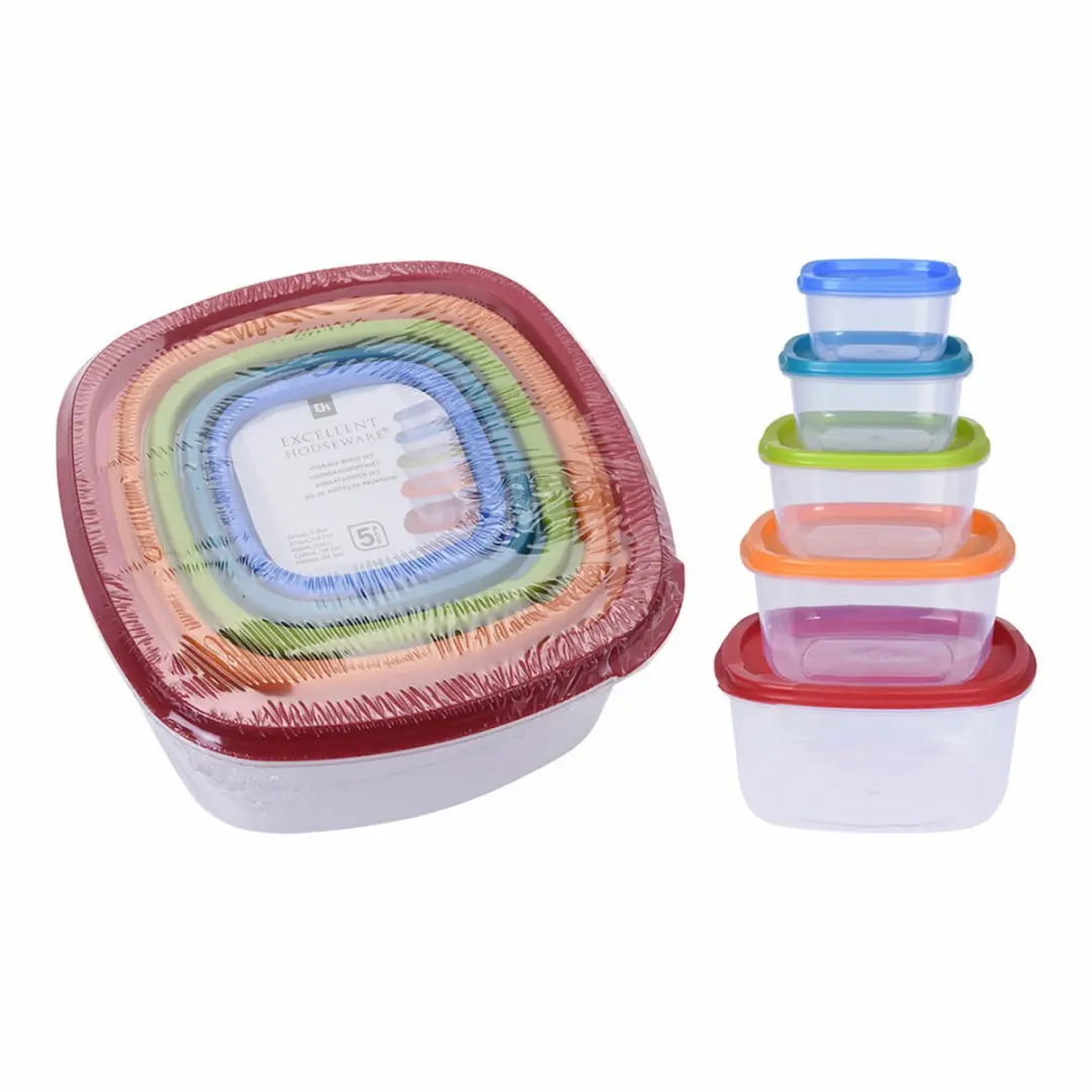 Excellent Houseware Verhoudbakjes - 5 Stuks Meerkleurig