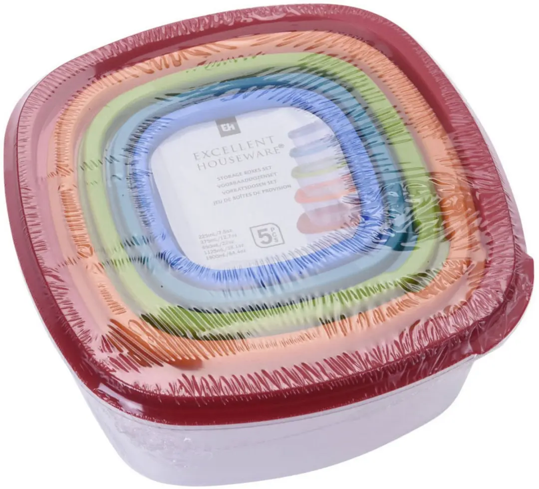 Excellent Houseware Verhoudbakjes - 5 Stuks Meerkleurig