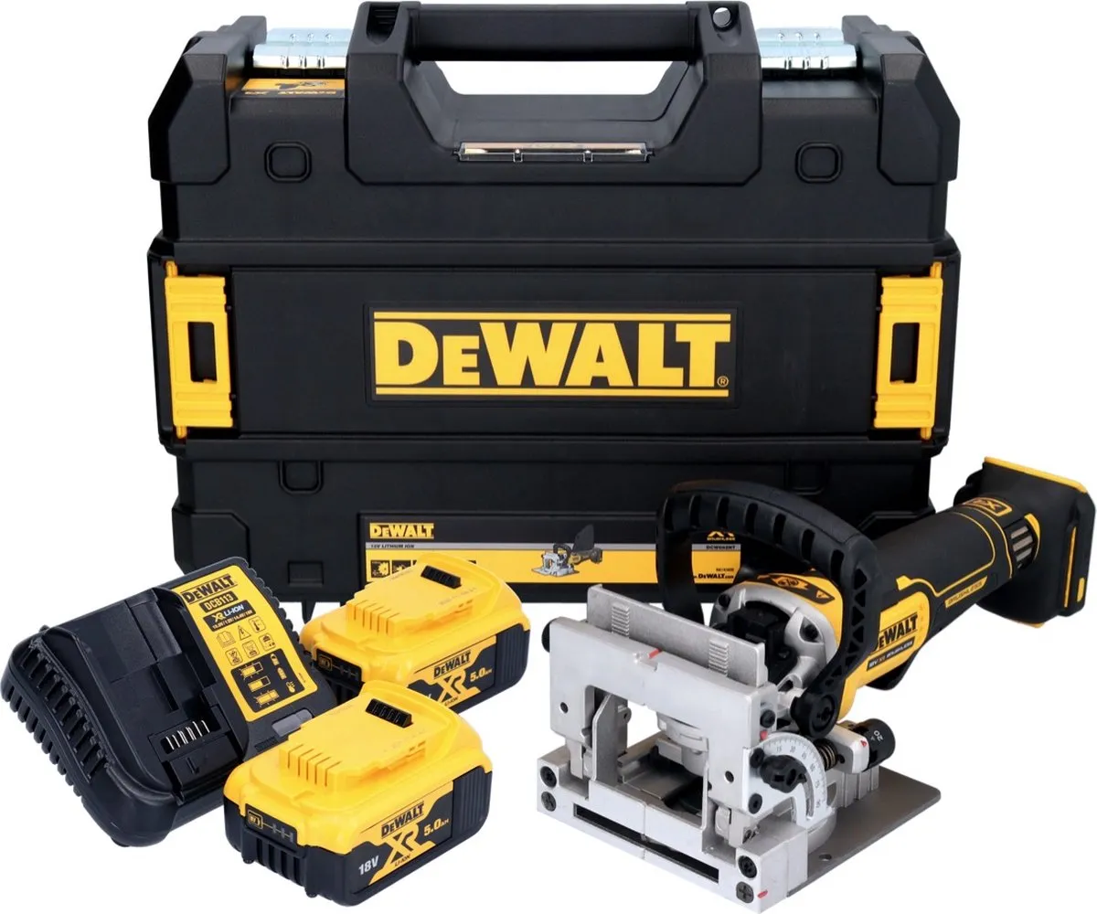 DeWalt DCW 682 P2T Platte Deuvelfrees 18V - 2x Accu 5.0Ah + Lader + TSTAK - afbeelding 2 van 5