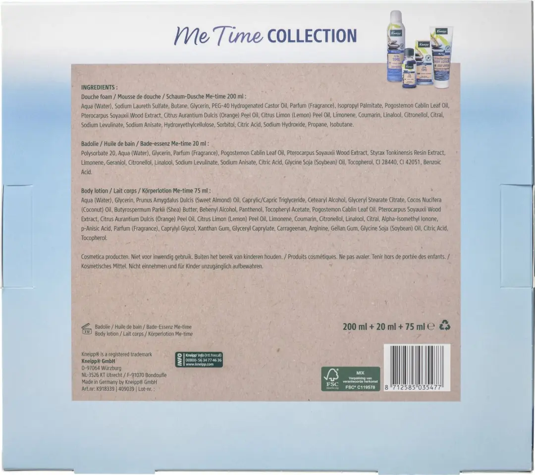 Kneipp Me-Time Geschenkset - Patchouli & Sandelhout - 295ml
