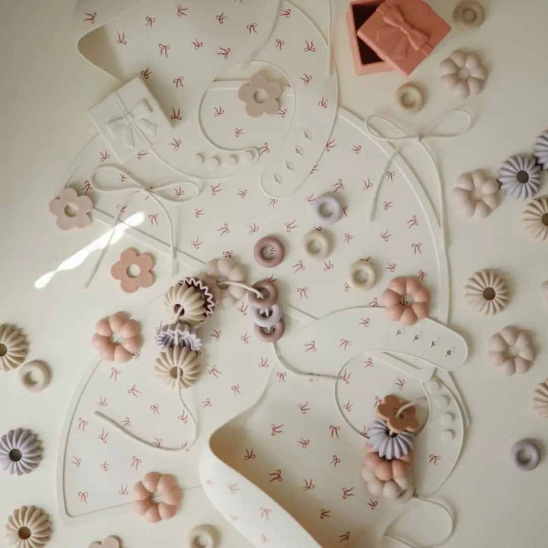 Mushie Placemat Siliconen Strikjes - Print