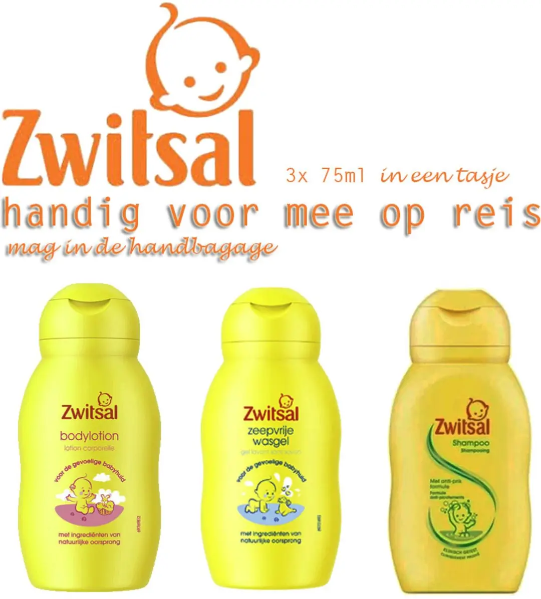 Zwitsal Mini's Verzorgingsset 225ml - Shampoo, Bodylotion & Wasgel