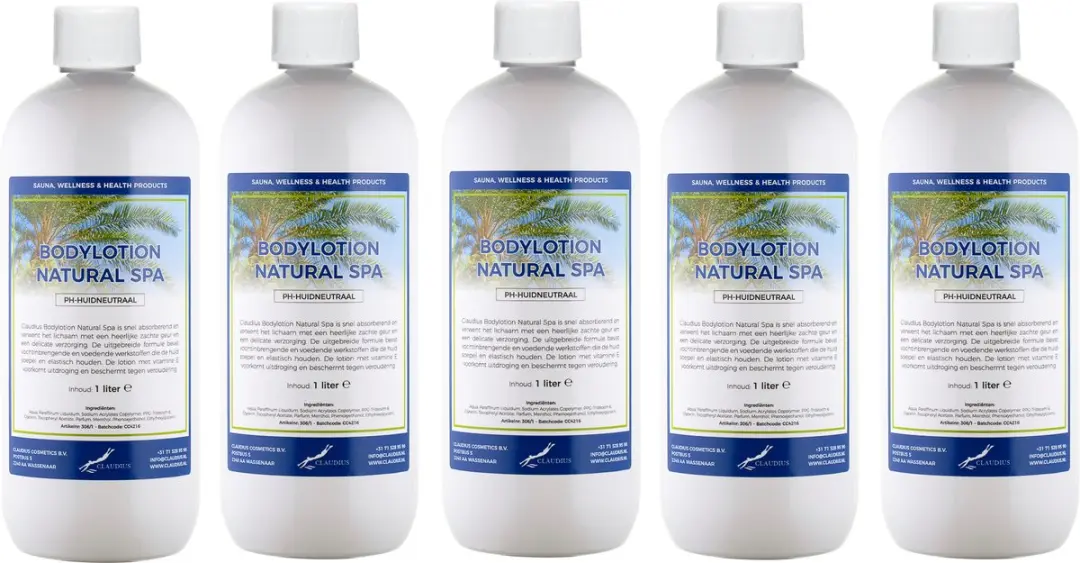 Splashbox Cosmetics Bodylotion Natural Spa 1L - 5 Stuks