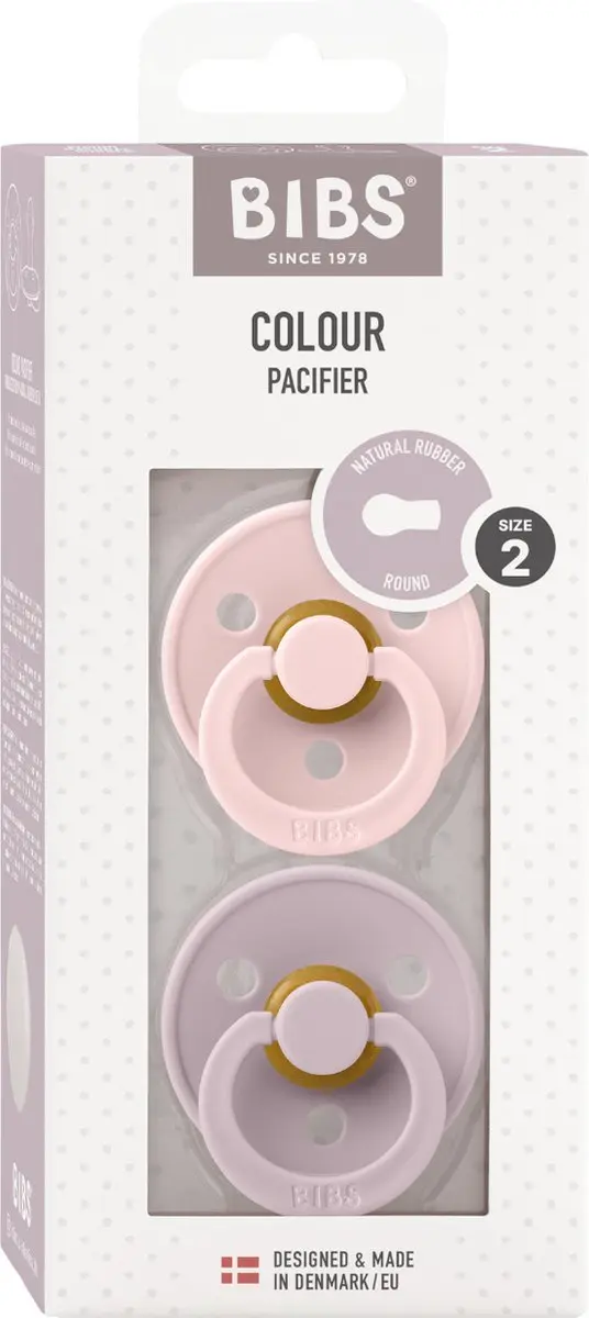 BIBS Colour Pacifier Stage 2 6+ Maanden - 2 Stuks - Paars