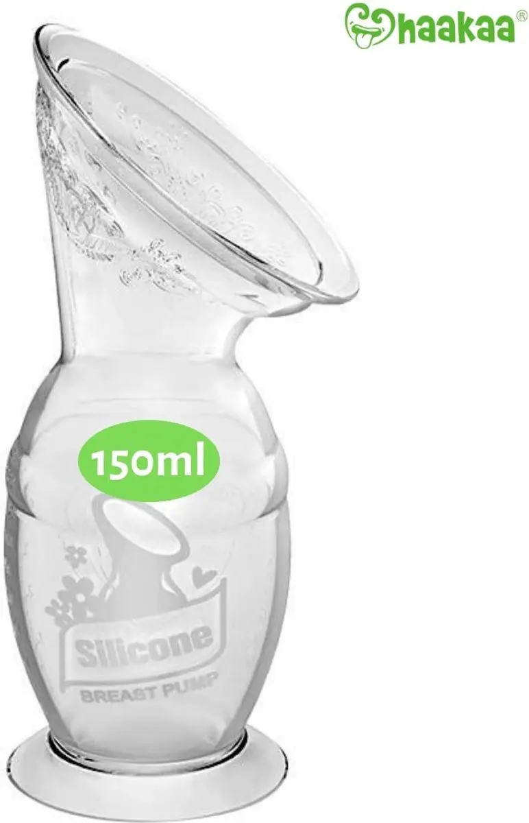 Haakaa Siliconen Borstkolf 150ml - Witte Bloemstopper - 2 Stuks