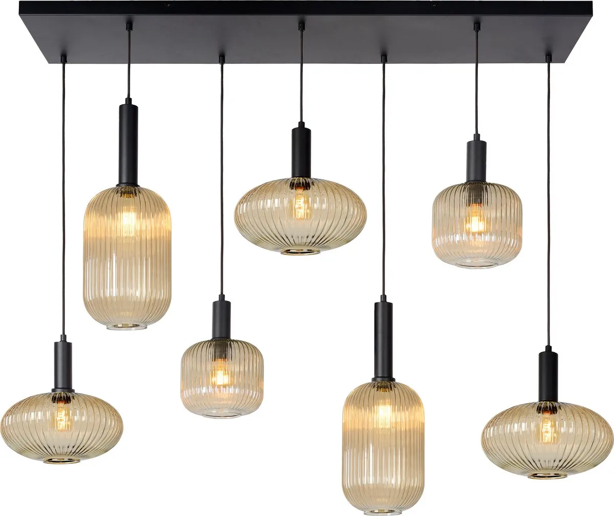 Lucide Maloto Hanglamp 7xE27 - Amber - Ø30cm
