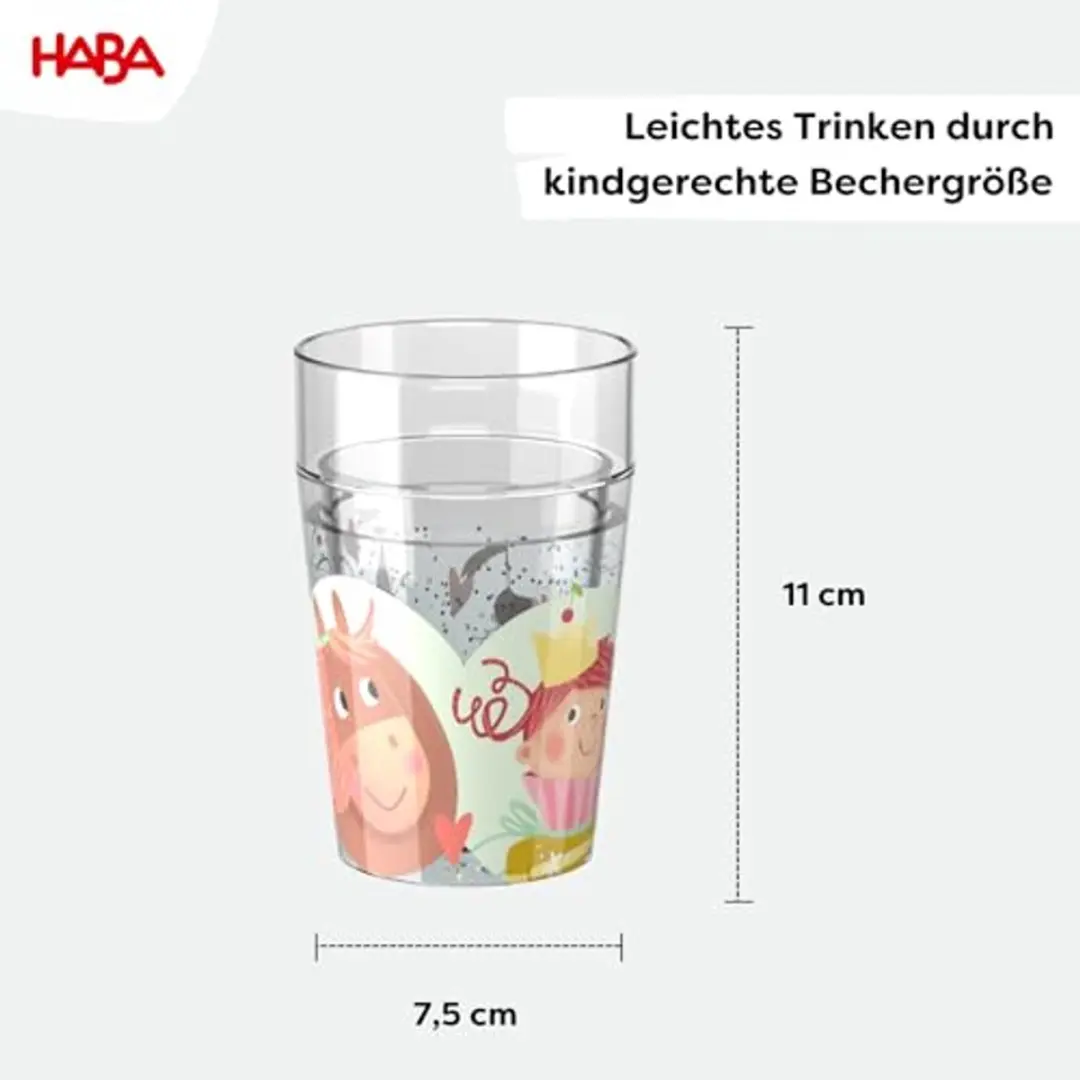 Haba Glitterbeker Prinses & Paard - 250ml - Meerkleurig
