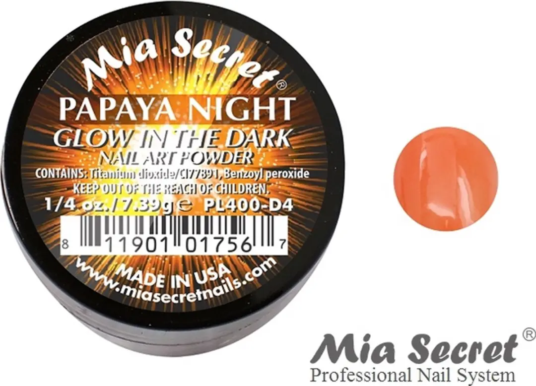 Mia Secret Acrylpoeder Papaya Night Glow - 7.5ml - Oranje