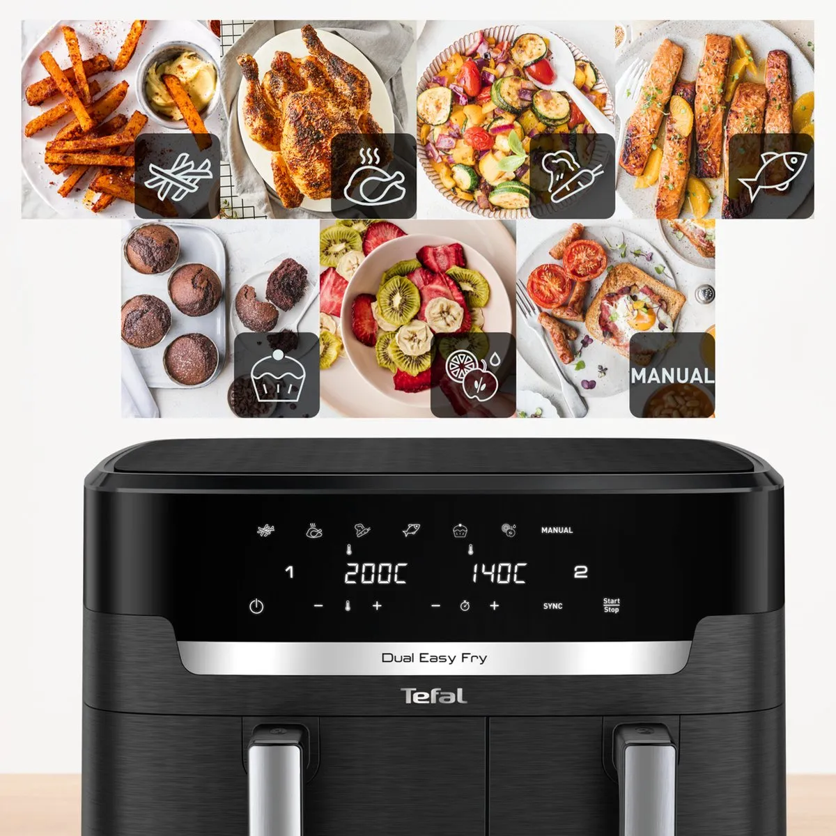 Tefal Easy Fry Dual XXL EY9428 Airfryer - 11L - Zwart