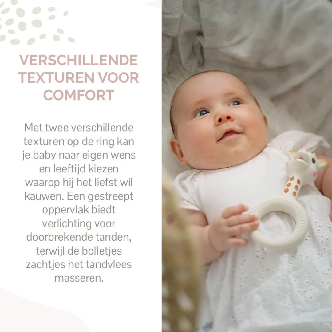 Sophie de Giraf So'Pure Bijtring - Natuurlijk Rubber - Beige/Bruin