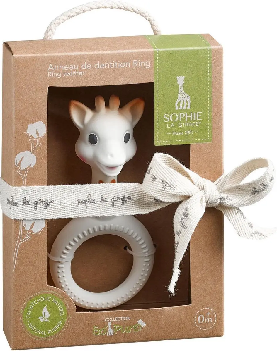Sophie de Giraf So'Pure Bijtring - Natuurlijk Rubber - Beige/Bruin