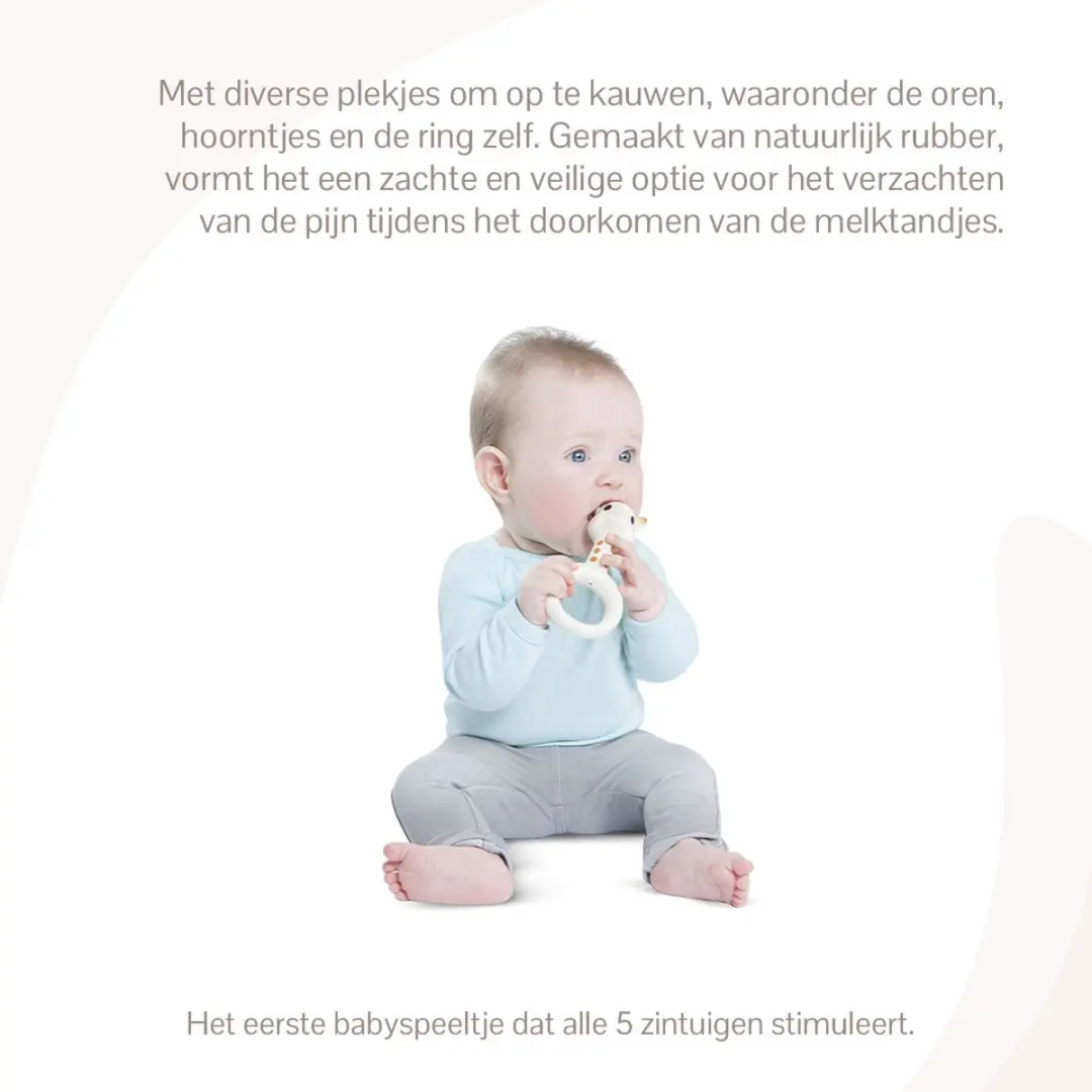 Sophie de Giraf So'Pure Bijtring - Natuurlijk Rubber - Beige/Bruin