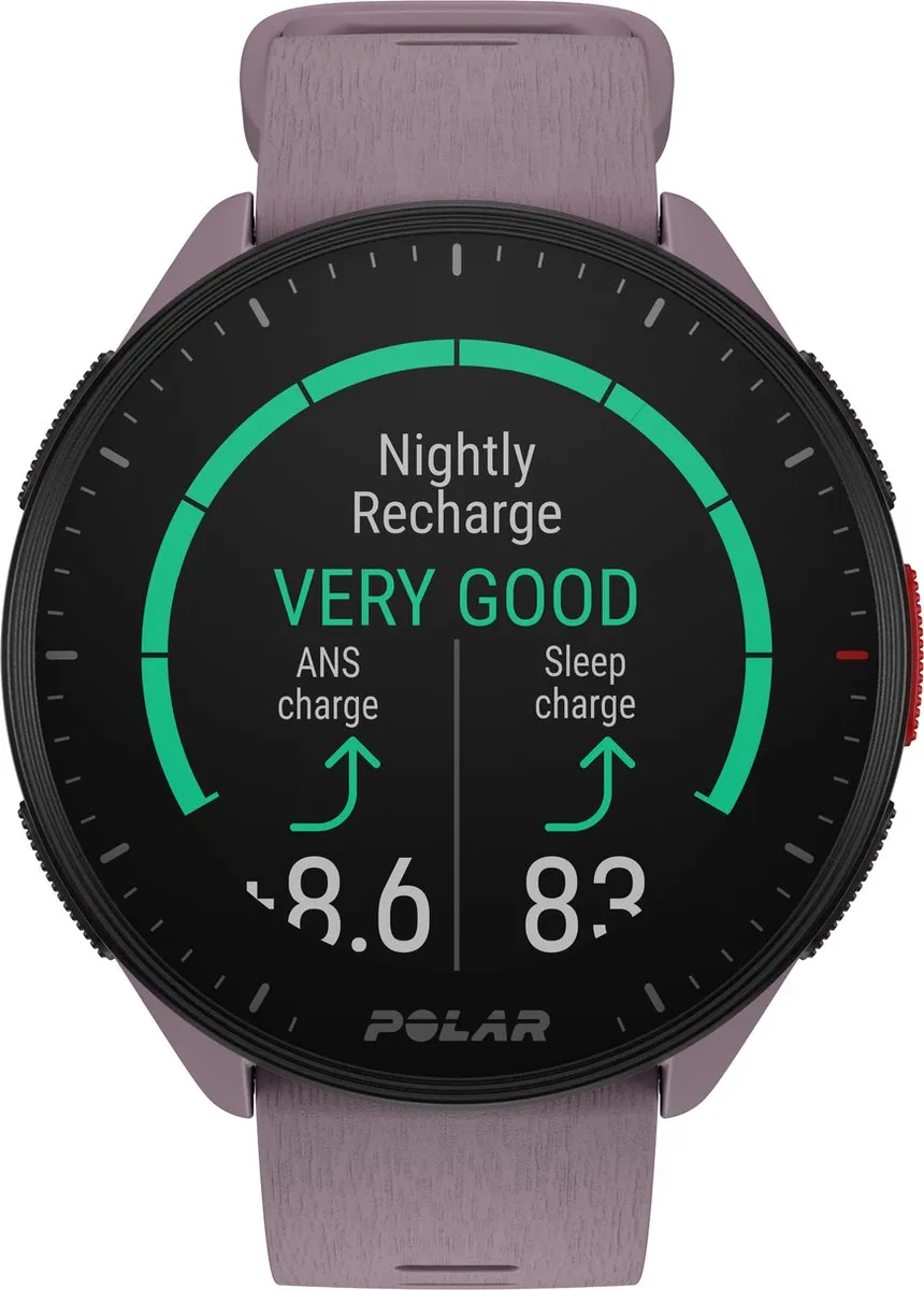 Polar Pacer 900102177 GPS Hardloophorloge - 45mm - Purple Dusk