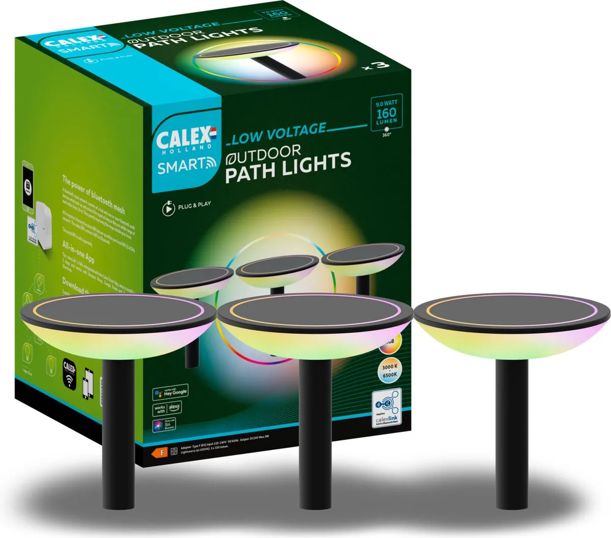 Calex Smart Outdoor Padverlichting RGB/Wit
