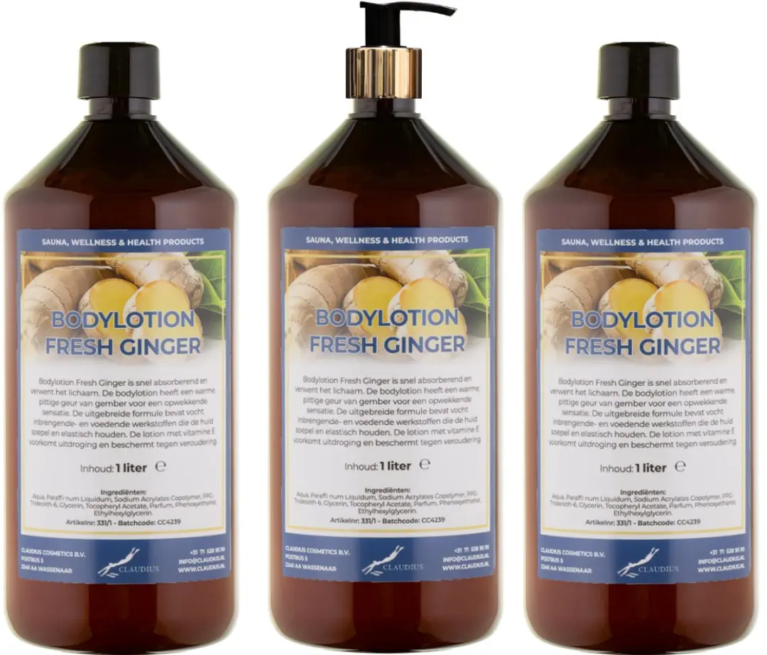 Splashbox Cosmetics Bodylotion Fresh Ginger 1L - 3 Stuks