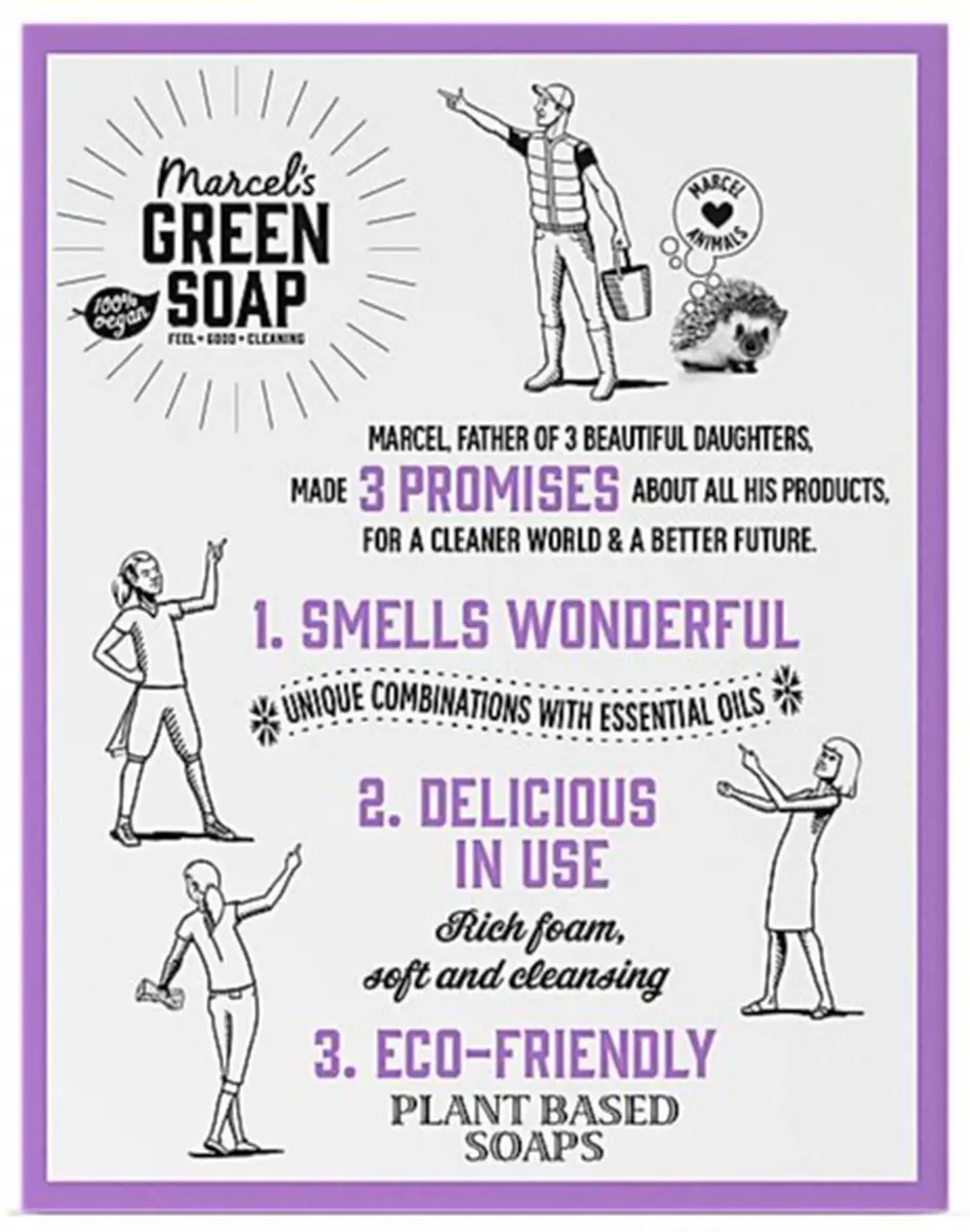 Marcel's Green Soap Handzeep Bar Lavendel & Rozemarijn 90g - afbeelding 6 van 6
