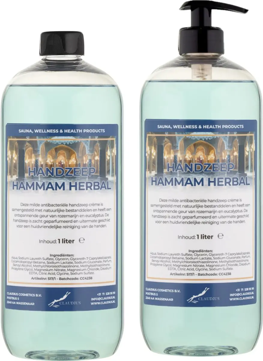 Splashbox Cosmetics Hammam Herbal Handzeep 1L - 2 Stuks