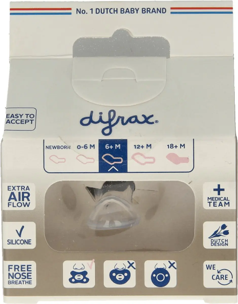 Difrax Fopsp Dental 6+ maanden - Lichtgroen met stippen
