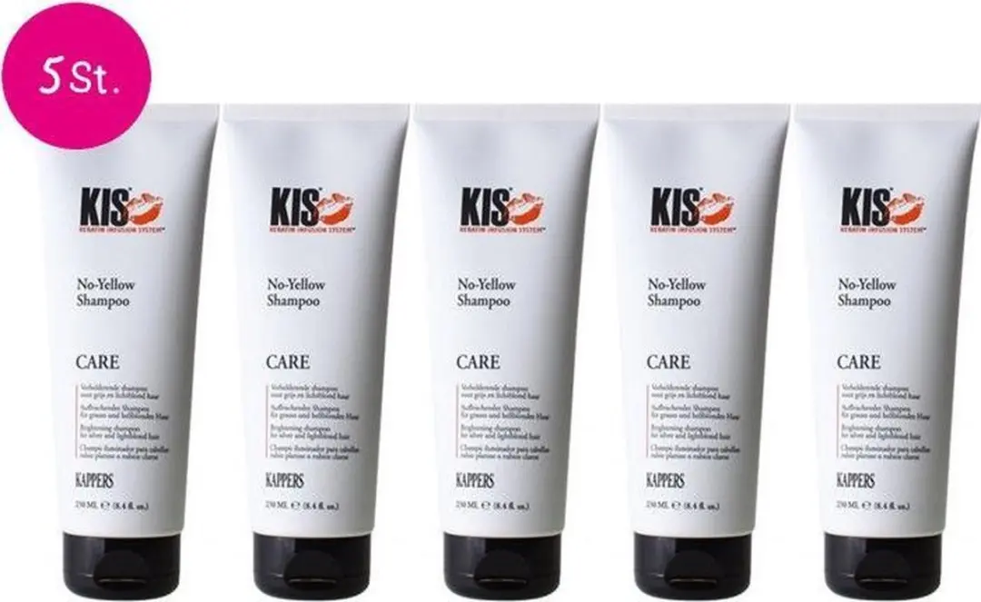 KIS No-Yellow Shampoo 250ml - 5 Stuks