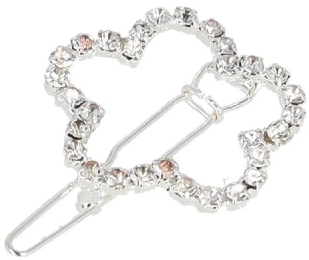 Haarsoires Bloem Strass Haarclip 2.5cm - Zilver