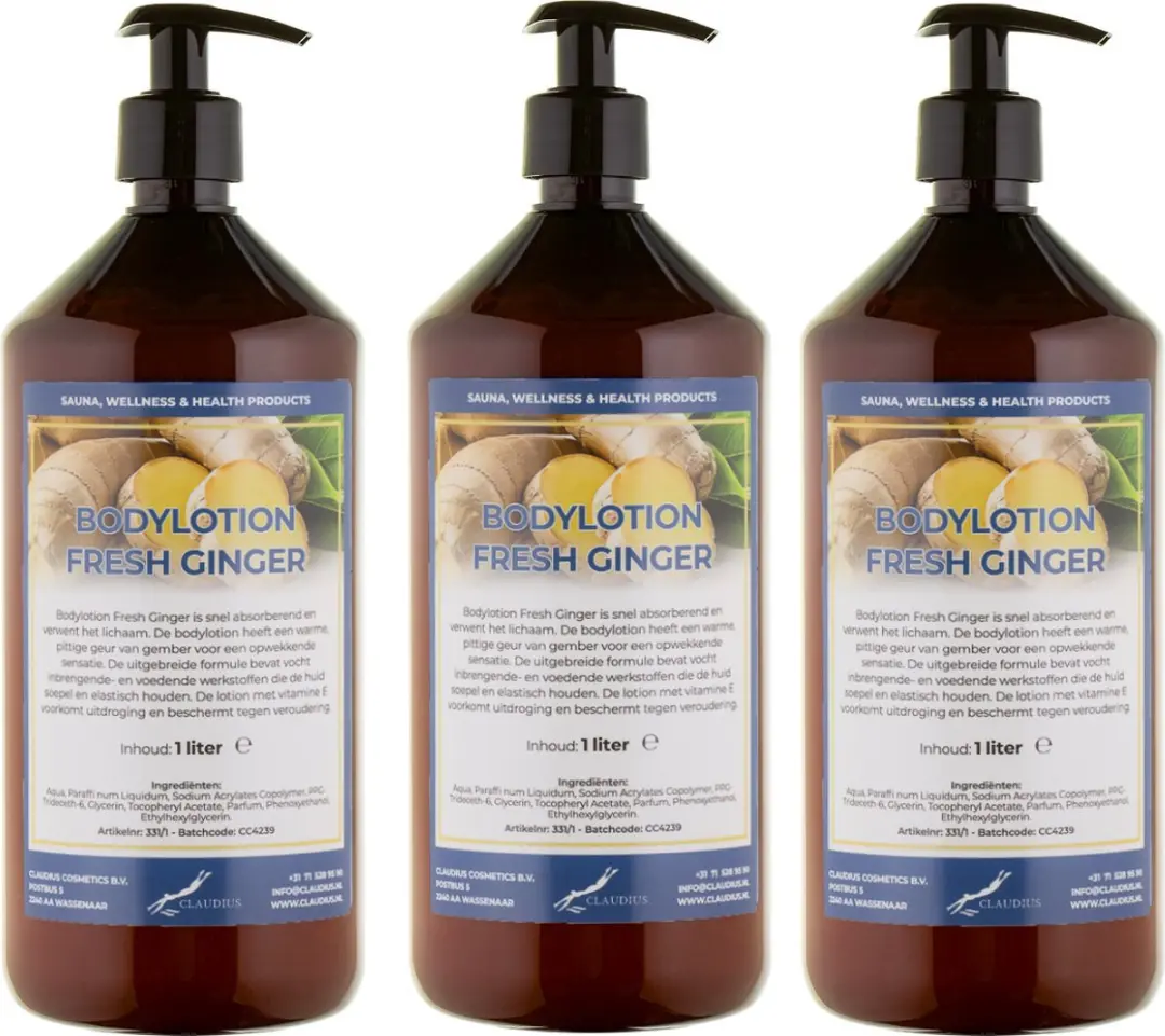 Splashbox Cosmetics Bodylotion Fresh Ginger 3 Liter - 3 Stuks