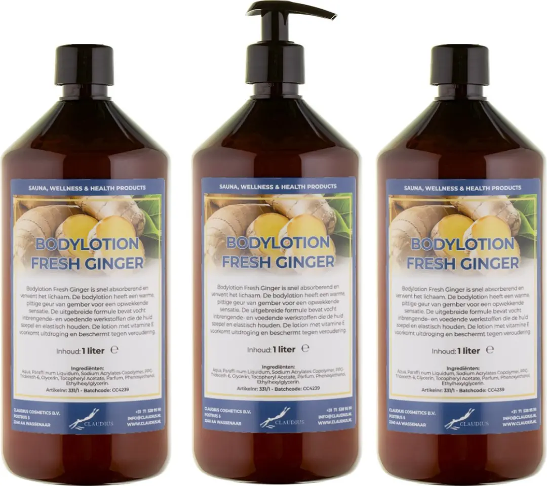 Splashbox Cosmetics Bodylotion Fresh Ginger 3 Liter - 3 Stuks