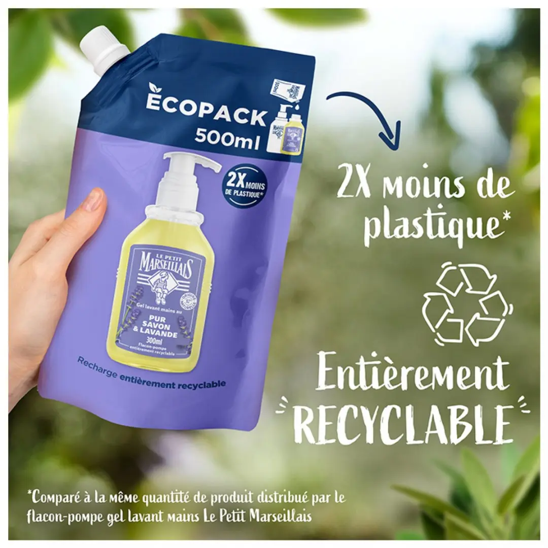 Le Petit Marseillais Handzeep Eco-Vulling 500ml - Pure Zeep & Lavendel