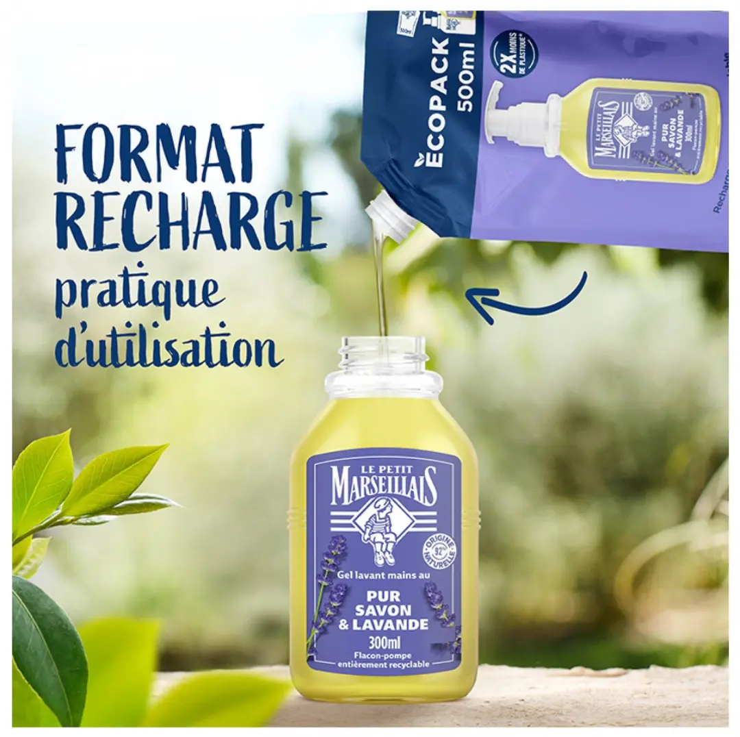 Le Petit Marseillais Handzeep Eco-Vulling 500ml - Pure Zeep & Lavendel