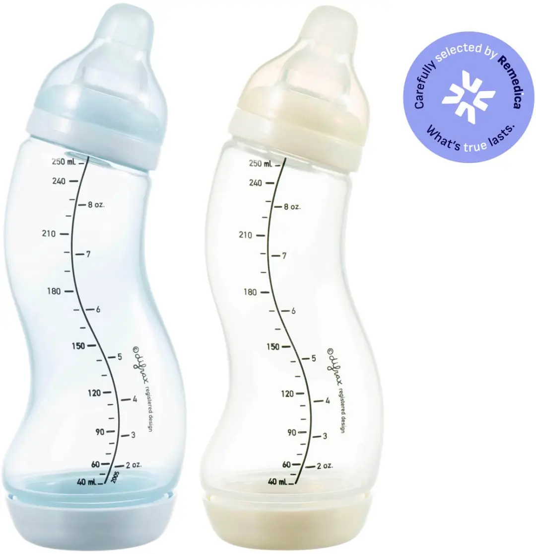 Difrax Natural S Babyfles 250ml - IJsblauw/Crème - 2 Stuks