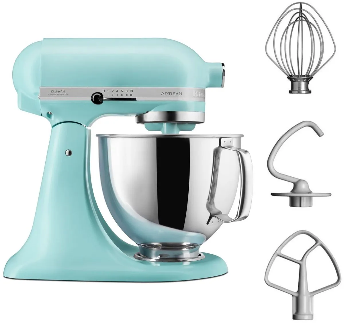 KitchenAid Artisan 5KSM125EMI Keukenmachine - Mineraal water - 3 haken