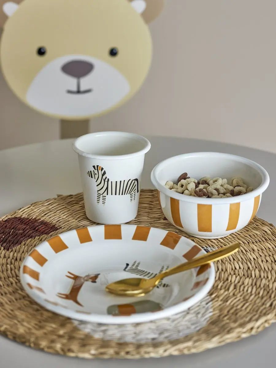 Bloomingville Kinderservies Set Jesse Emaille - 3 Stuks - Oranje