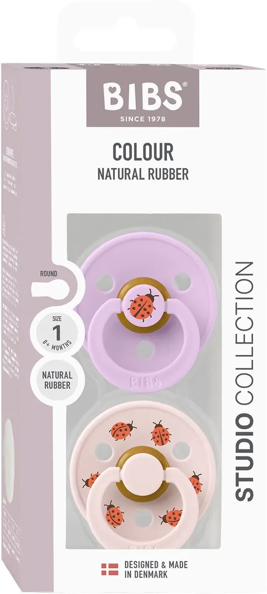 BIBS Studio Colour Fopspeen - Ladybug Violet Sky Mix - 2 Stuks