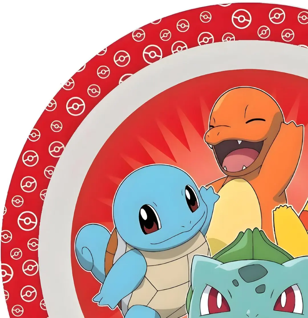 Pokémon Ontbijtbord - 8 Stuks - Lichtrood