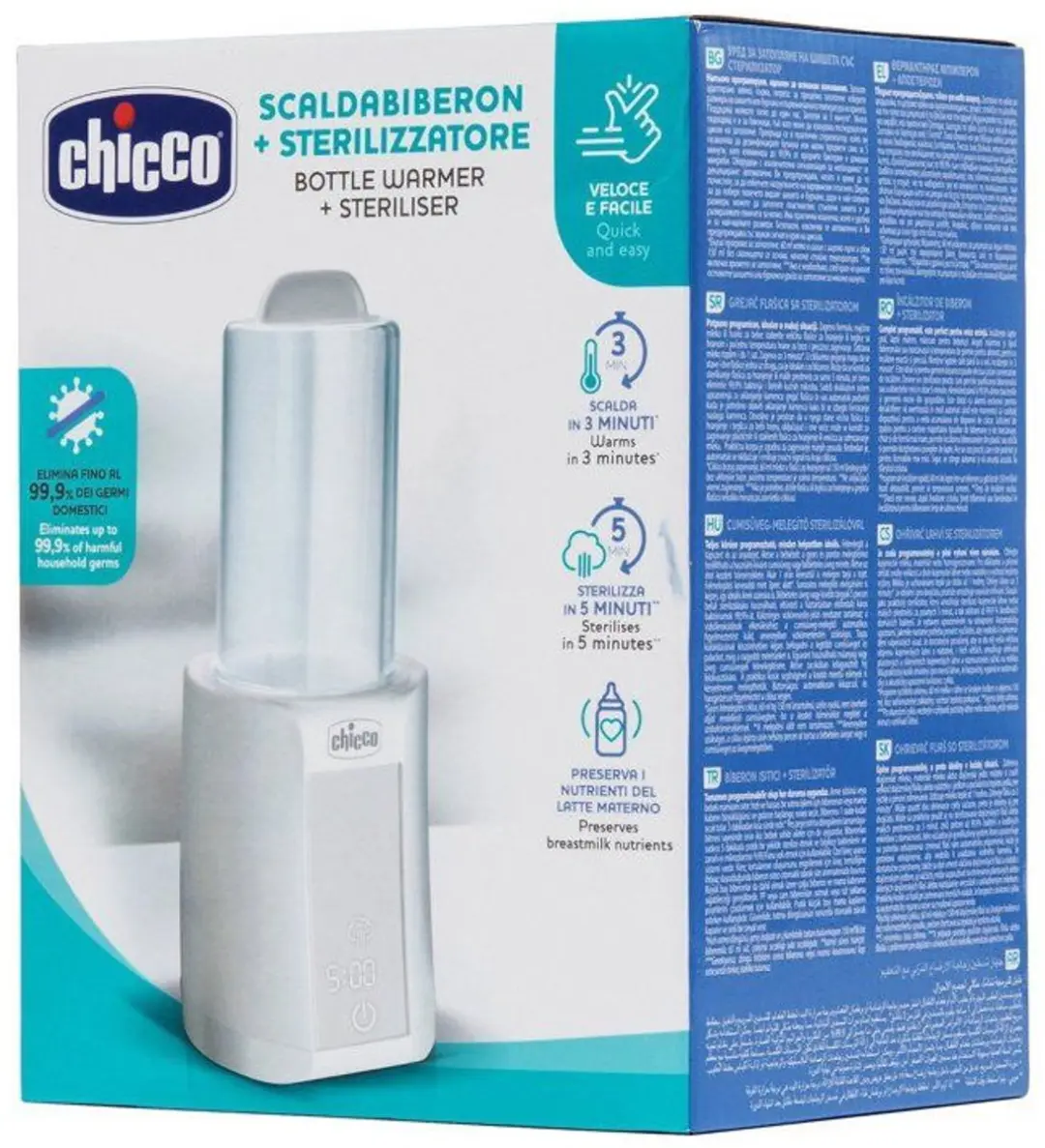 Chicco 4-in-1 Flesverwarmer - Wit
