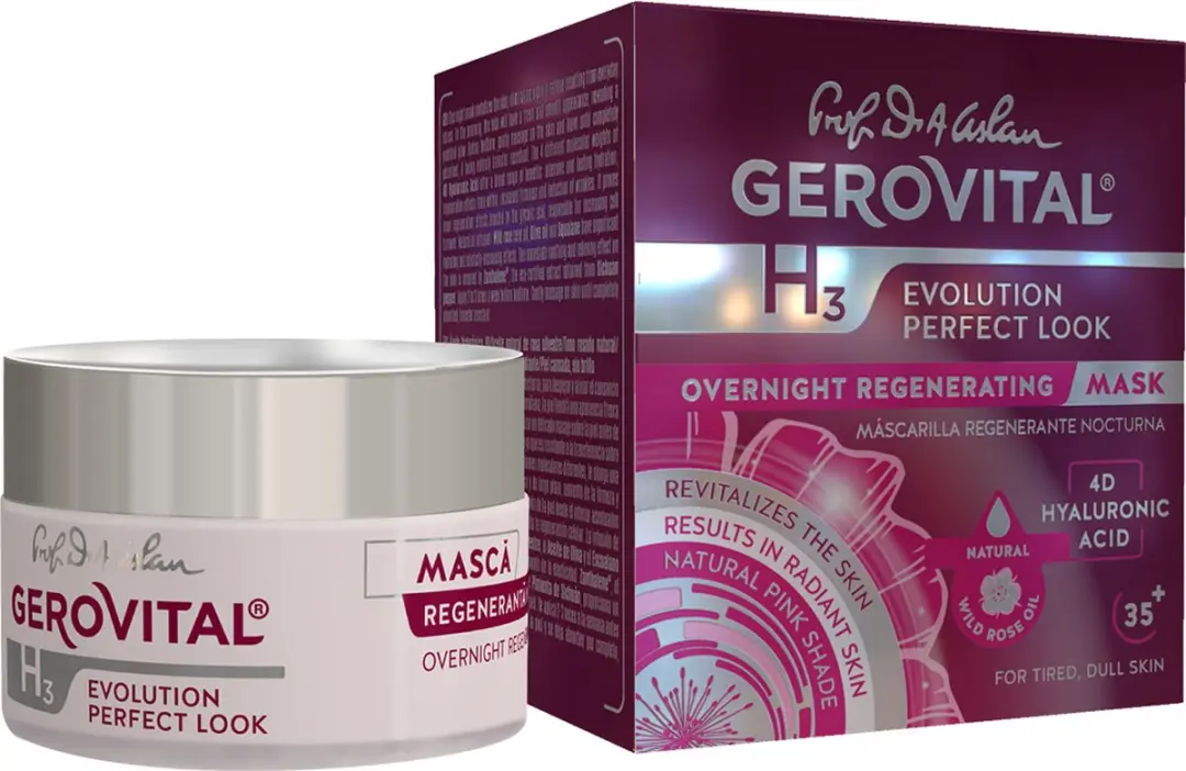 Gerovital Regenererend Nachtmasker 50ml - Hyaluronzuur - Roze