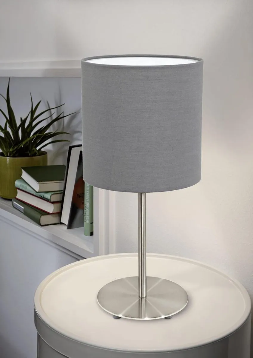 Eglo Pasteri Tafellamp E27 - Ø18cm - Grijs/Antraciet/Wit - afbeelding 6 van 6