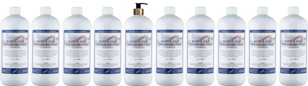 Splashbox Cosmetics Body & Hair Creamy Wellness 1L - 20 Stuks (10x2)