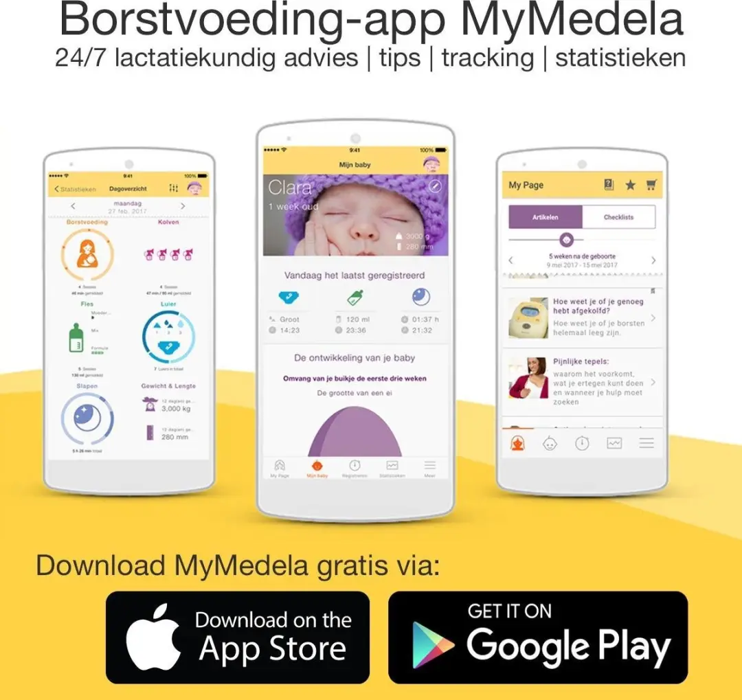 Medela Vacuumset - 8 Stuks - Wit/Geel - afbeelding 6 van 6